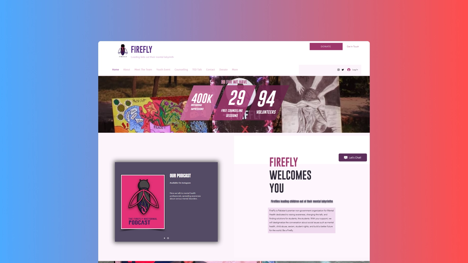 Firefly NGO website design shown across devices